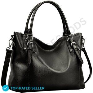 BRAND NEW HESHE Tote Bag M Black Leather Hobo